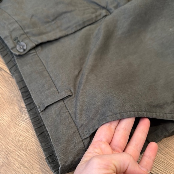 Zara Women’s Casual Linen Draw-String Pants Pockets Olive Green Size L - Picture 3 of 5